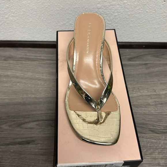 BCBGeneration Tabina Snakeskin-Embossed Faux Leather Sandals - Picture 3 of 6